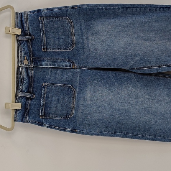 OAT NY High Rise Wide Leg raw hem patch Pocket Jean 10/30 - Picture 3 of 12